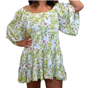 Cactus + Pearl tunic dress‎ off shoulder bohemian cottagecore fairycore prairie